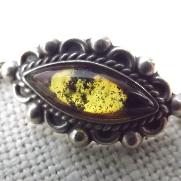 Vintage Amber Bracelet w/ Occlusions in 925 Silver - Picture 3 of 8